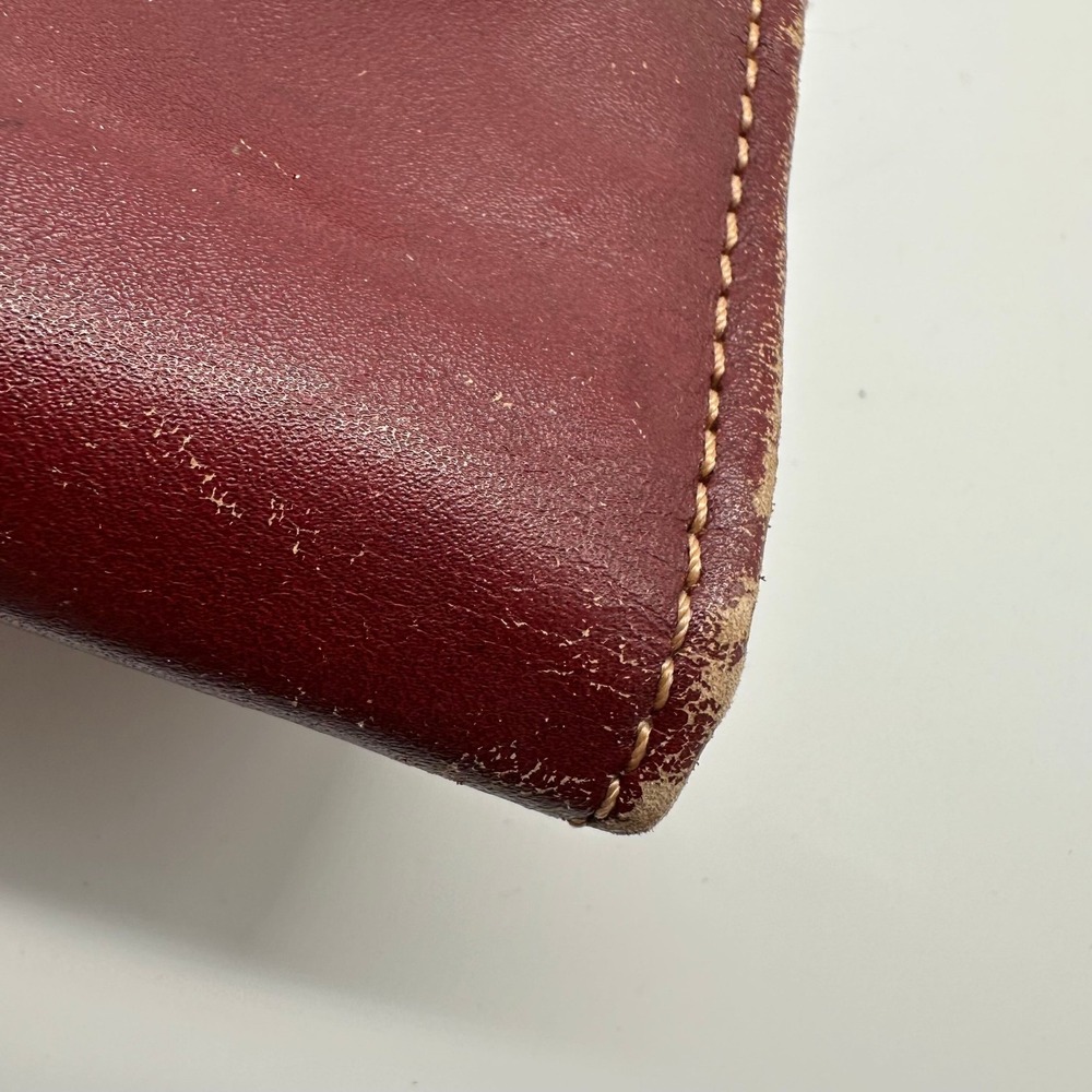 American West Wallet Burgundy Brown Floral Tooled Studded Leather Trifold - Picture 3 of 11
